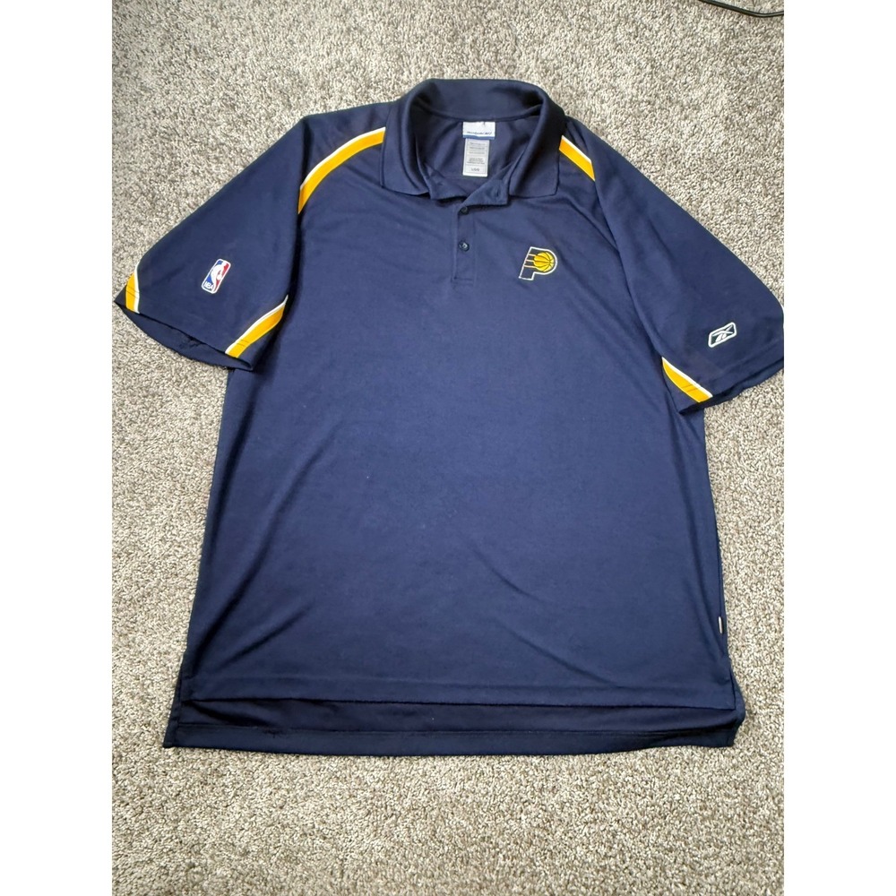 Vintage 2000s Reebok Indiana Pacers NBA Polo Shirt Men's L Embroidered Y2K